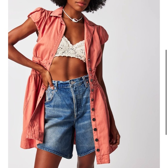 Free People CHESTER MINI DRESS IN LIGHTEST ROSE - Picture 13 of 14